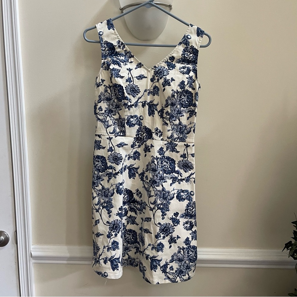 Blue and white floral dress